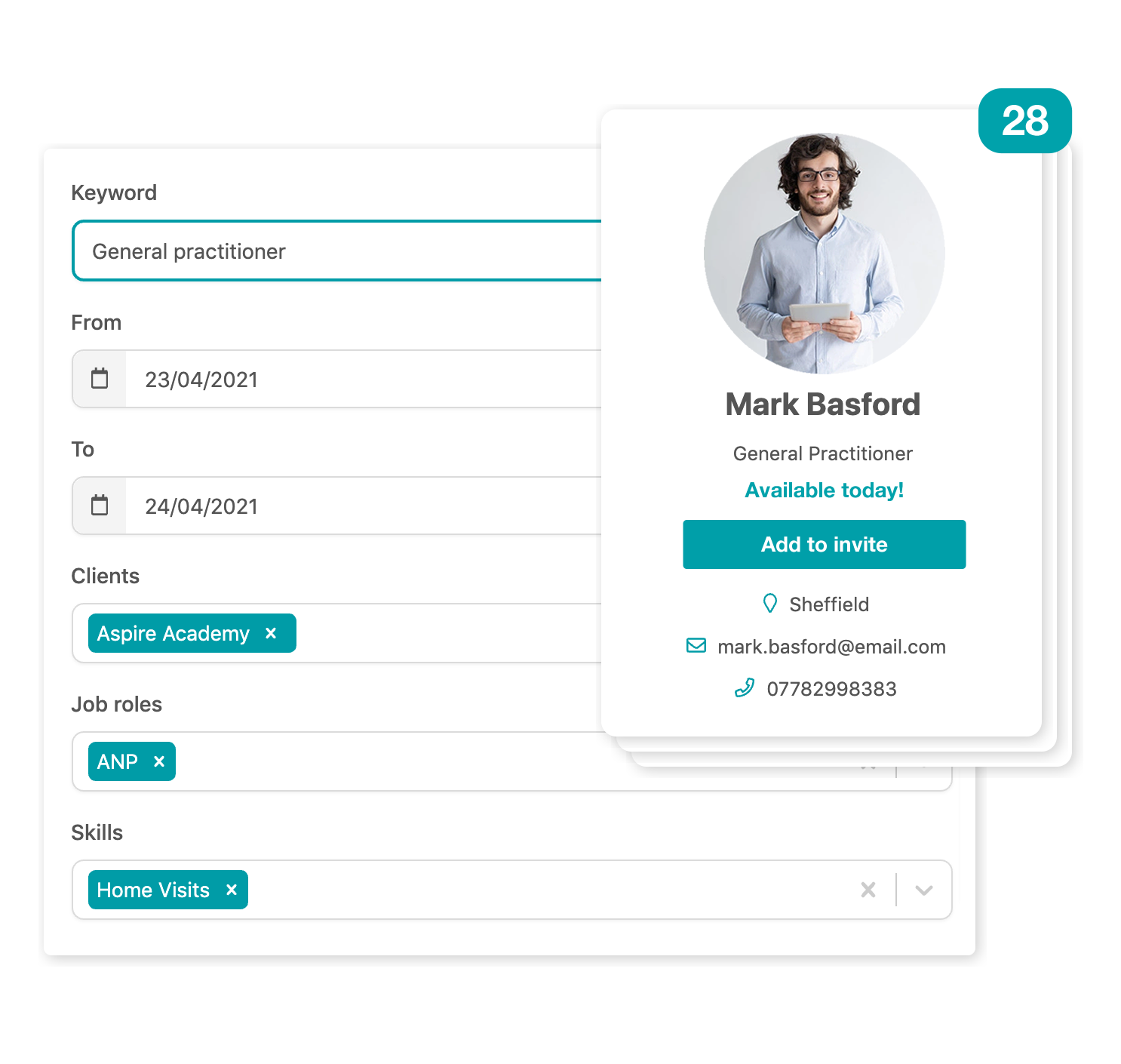 Recruiters inviting contractors to roles